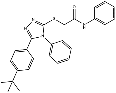 2-[[5-(4-tert-butylphenyl)-4-phenyl-1,2,4-triazol-3-yl]sulfanyl]-N-phenylacetamide Struktur