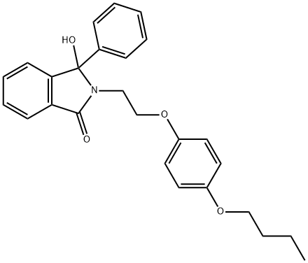 2-[2-(4-butoxyphenoxy)ethyl]-3-hydroxy-3-phenylisoindol-1-one Struktur