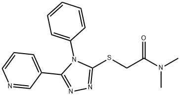 N,N-dimethyl-2-[(4-phenyl-5-pyridin-3-yl-1,2,4-triazol-3-yl)sulfanyl]acetamide Struktur