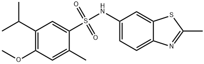 4-methoxy-2-methyl-N-(2-methyl-1,3-benzothiazol-6-yl)-5-propan-2-ylbenzenesulfonamide Struktur