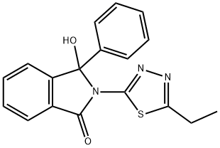 2-(5-ethyl-1,3,4-thiadiazol-2-yl)-3-hydroxy-3-phenylisoindol-1-one Struktur