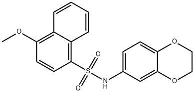 N-(2,3-dihydro-1,4-benzodioxin-6-yl)-4-methoxynaphthalene-1-sulfonamide Struktur