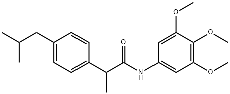 2-[4-(2-methylpropyl)phenyl]-N-(3,4,5-trimethoxyphenyl)propanamide Struktur