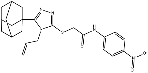 2-[[5-(1-adamantyl)-4-prop-2-enyl-1,2,4-triazol-3-yl]sulfanyl]-N-(4-nitrophenyl)acetamide Struktur