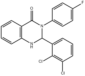 2-(2,3-dichlorophenyl)-3-(4-fluorophenyl)-1,2-dihydroquinazolin-4-one Struktur