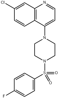 7-chloro-4-[4-(4-fluorophenyl)sulfonylpiperazin-1-yl]quinoline Struktur