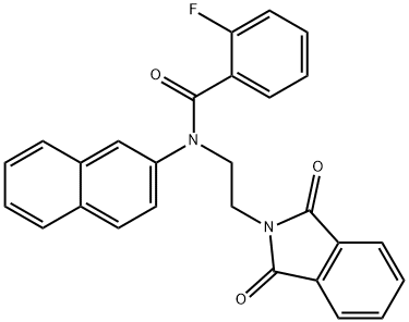 N-[2-(1,3-dioxoisoindol-2-yl)ethyl]-2-fluoro-N-naphthalen-2-ylbenzamide Struktur