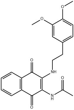 N-[3-[2-(3,4-dimethoxyphenyl)ethylamino]-1,4-dioxonaphthalen-2-yl]acetamide Struktur