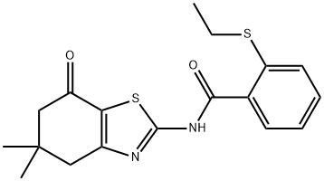 N-(5,5-dimethyl-7-oxo-4,6-dihydro-1,3-benzothiazol-2-yl)-2-ethylsulfanylbenzamide Struktur