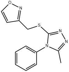 3-[(5-methyl-4-phenyl-1,2,4-triazol-3-yl)sulfanylmethyl]-1,2-oxazole Struktur