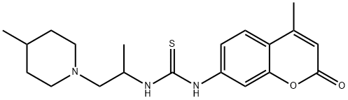 1-(4-methyl-2-oxochromen-7-yl)-3-[1-(4-methylpiperidin-1-yl)propan-2-yl]thiourea Struktur