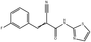 (E)-2-cyano-3-(3-fluorophenyl)-N-(1,3-thiazol-2-yl)prop-2-enamide Struktur