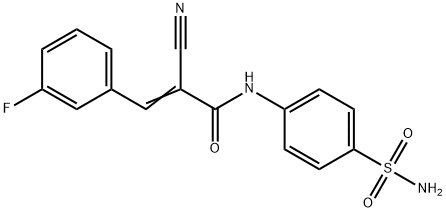 (E)-2-cyano-3-(3-fluorophenyl)-N-(4-sulfamoylphenyl)prop-2-enamide Struktur