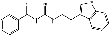 N-[N'-[2-(1H-indol-3-yl)ethyl]carbamimidoyl]benzamide Struktur