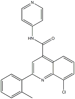 8-chloro-2-(2-methylphenyl)-N-pyridin-4-ylquinoline-4-carboxamide Struktur