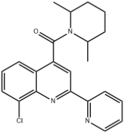 (8-chloro-2-pyridin-2-ylquinolin-4-yl)-(2,6-dimethylpiperidin-1-yl)methanone Struktur