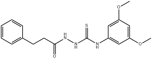 1-(3,5-dimethoxyphenyl)-3-(3-phenylpropanoylamino)thiourea Struktur