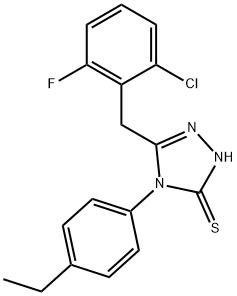 3-[(2-chloro-6-fluorophenyl)methyl]-4-(4-ethylphenyl)-1H-1,2,4-triazole-5-thione Struktur