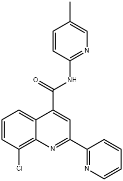 8-chloro-N-(5-methylpyridin-2-yl)-2-pyridin-2-ylquinoline-4-carboxamide Struktur