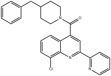 (4-benzylpiperidin-1-yl)-(8-chloro-2-pyridin-2-ylquinolin-4-yl)methanone Struktur