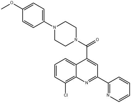 (8-chloro-2-pyridin-2-ylquinolin-4-yl)-[4-(4-methoxyphenyl)piperazin-1-yl]methanone Struktur