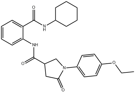 N-[2-(cyclohexylcarbamoyl)phenyl]-1-(4-ethoxyphenyl)-5-oxopyrrolidine-3-carboxamide Struktur