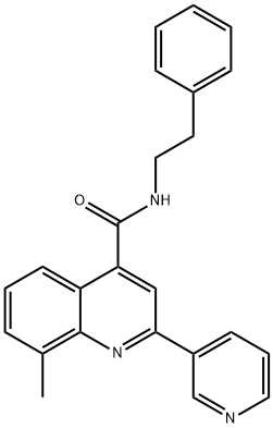 8-methyl-N-(2-phenylethyl)-2-pyridin-3-ylquinoline-4-carboxamide Struktur