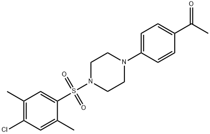 1-[4-[4-(4-chloro-2,5-dimethylphenyl)sulfonylpiperazin-1-yl]phenyl]ethanone Struktur