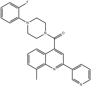 [4-(2-fluorophenyl)piperazin-1-yl]-(8-methyl-2-pyridin-3-ylquinolin-4-yl)methanone Struktur