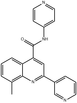 8-methyl-2-pyridin-3-yl-N-pyridin-4-ylquinoline-4-carboxamide Struktur