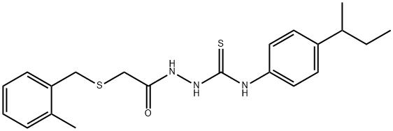 1-(4-butan-2-ylphenyl)-3-[[2-[(2-methylphenyl)methylsulfanyl]acetyl]amino]thiourea Struktur