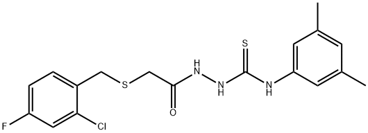 1-[[2-[(2-chloro-4-fluorophenyl)methylsulfanyl]acetyl]amino]-3-(3,5-dimethylphenyl)thiourea Struktur