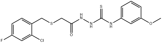 1-[[2-[(2-chloro-4-fluorophenyl)methylsulfanyl]acetyl]amino]-3-(3-methoxyphenyl)thiourea Struktur