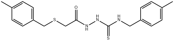 1-[(4-methylphenyl)methyl]-3-[[2-[(4-methylphenyl)methylsulfanyl]acetyl]amino]thiourea Struktur