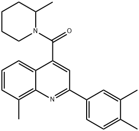 [2-(3,4-dimethylphenyl)-8-methylquinolin-4-yl]-(2-methylpiperidin-1-yl)methanone Struktur