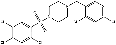 1-[(2,4-dichlorophenyl)methyl]-4-(2,4,5-trichlorophenyl)sulfonylpiperazine Struktur