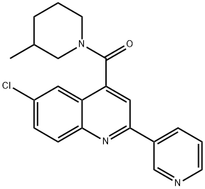 (6-chloro-2-pyridin-3-ylquinolin-4-yl)-(3-methylpiperidin-1-yl)methanone Struktur