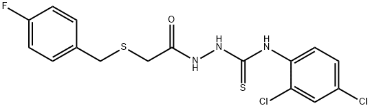 1-(2,4-dichlorophenyl)-3-[[2-[(4-fluorophenyl)methylsulfanyl]acetyl]amino]thiourea Struktur