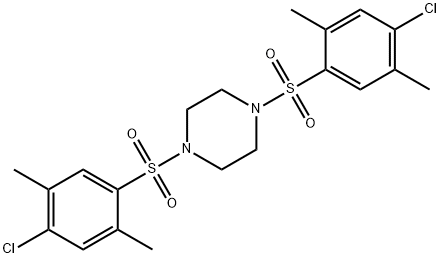 1,4-bis[(4-chloro-2,5-dimethylphenyl)sulfonyl]piperazine Struktur