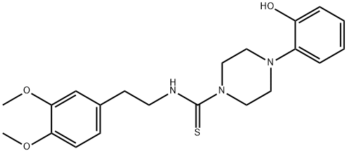 N-[2-(3,4-dimethoxyphenyl)ethyl]-4-(2-hydroxyphenyl)piperazine-1-carbothioamide Struktur