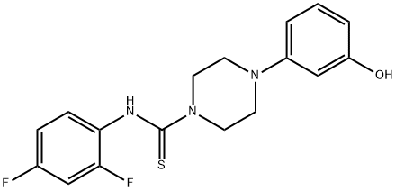 N-(2,4-difluorophenyl)-4-(3-hydroxyphenyl)piperazine-1-carbothioamide Struktur