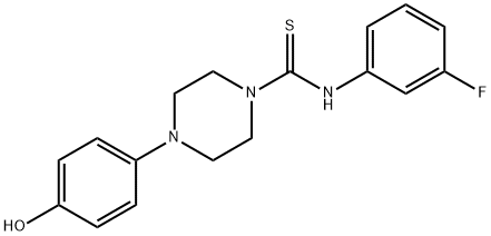 N-(3-fluorophenyl)-4-(4-hydroxyphenyl)piperazine-1-carbothioamide Struktur