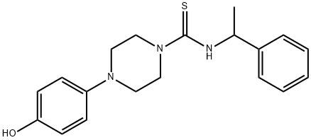 4-(4-hydroxyphenyl)-N-(1-phenylethyl)piperazine-1-carbothioamide Struktur