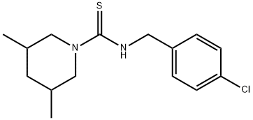 N-[(4-chlorophenyl)methyl]-3,5-dimethylpiperidine-1-carbothioamide Struktur