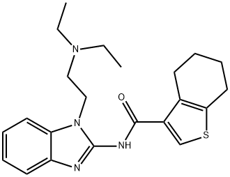 N-[1-[2-(diethylamino)ethyl]benzimidazol-2-yl]-4,5,6,7-tetrahydro-1-benzothiophene-3-carboxamide Struktur