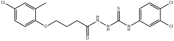 1-[4-(4-chloro-2-methylphenoxy)butanoylamino]-3-(3,4-dichlorophenyl)thiourea Struktur