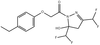 1-[3,5-bis(difluoromethyl)-5-hydroxy-4H-pyrazol-1-yl]-2-(4-ethylphenoxy)ethanone Struktur