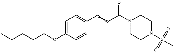 (E)-1-(4-methylsulfonylpiperazin-1-yl)-3-(4-pentoxyphenyl)prop-2-en-1-one Struktur