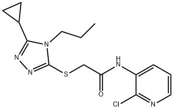 N-(2-chloropyridin-3-yl)-2-[(5-cyclopropyl-4-propyl-1,2,4-triazol-3-yl)sulfanyl]acetamide Struktur