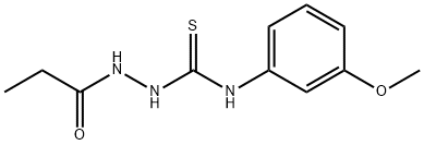 1-(3-methoxyphenyl)-3-(propanoylamino)thiourea Struktur